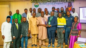 SROL Team receiving the Distinguished Corporate Award by the Nigerian Society of Engineers (NSE), Ilesa Branch