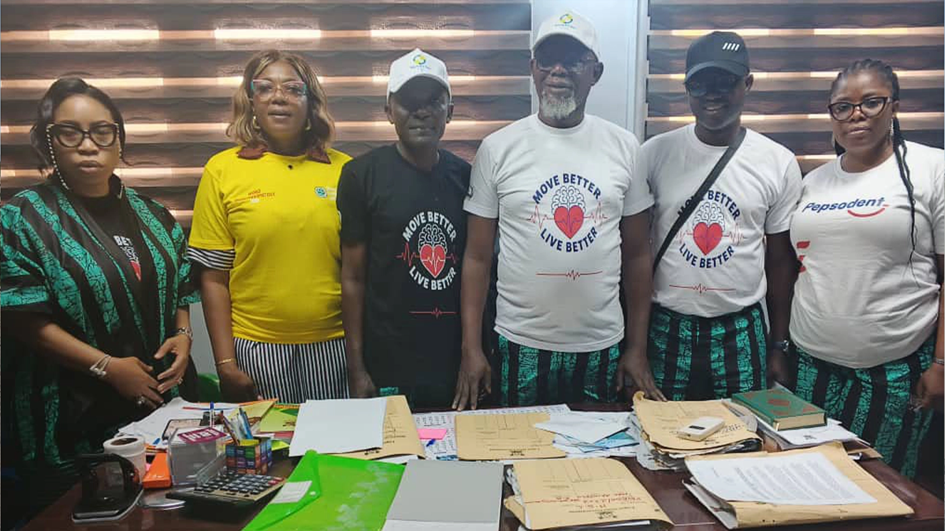 The Medical Director, Dr. Saliu Olugbenga Oseni, with members of the Physiotherapy Department during their courtesy visit as part of the activities marking World Physiotherapy Day 2026