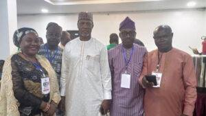 Chairman, Federal Government College Lagos (FGCL) and   Secretary, Women Wing, Trade Union Congress of Nigeria (TUC), Lagos Council, Ayo Hundeyin (left); Chairman, Federal Science Technical College (FSTC), Lagos, Sola Omidiji;  National President, Association of Senior Civil Servants of Nigeria (ASCSN), Shehu Mohammed; Chairman, ASCSN, Lagos State, Rahman Balogun and Secretary, FGCL, Shola Ajayi, at the South West Zonal Workshop of the ASCSN in Lagos.