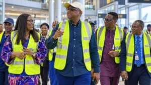 Festus Keyamo, Minister of Aviation and Aerospace Development, during an inspection of facilities at Murtala Muhammed International Airport, Lagos. His tenure has increasingly focused not only on airport infrastructure, but on aircraft leasing, airline competitiveness, contract enforcement and Nigeria’s place in international aviation.